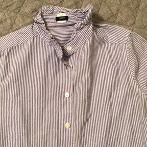 J crew ruffle neck dress shirt